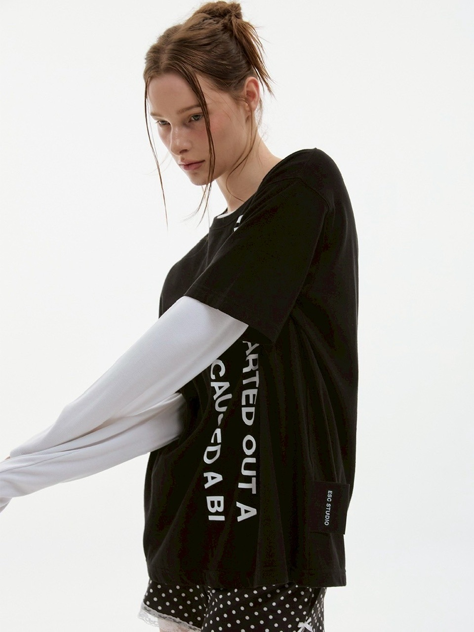 ●ESC STUDIO● mega label t-shirt (3色) unisex ESC STUDIO】mega label t-shirt/ 【イーエスシーステュディオ