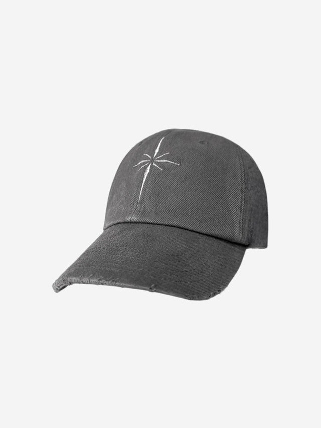 【BLR BLUER】Snowflakes Logo Washing Denim Ball Cap