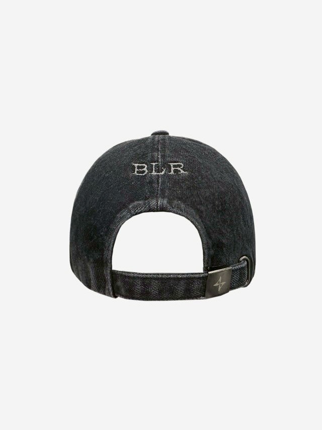 【BLR BLUER】Snowflakes Logo Washing Denim Ball Cap