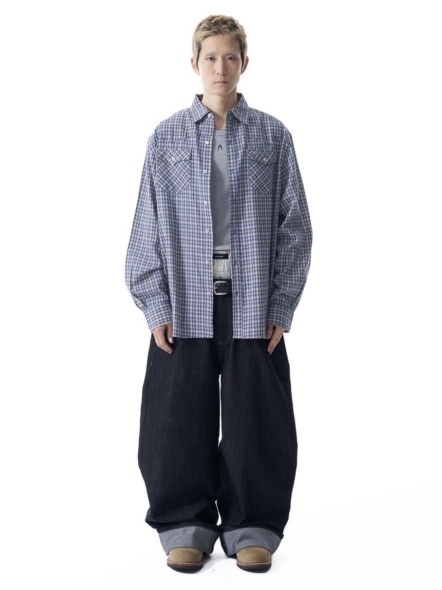 【AAKAM】Cinch Back Denim Pants