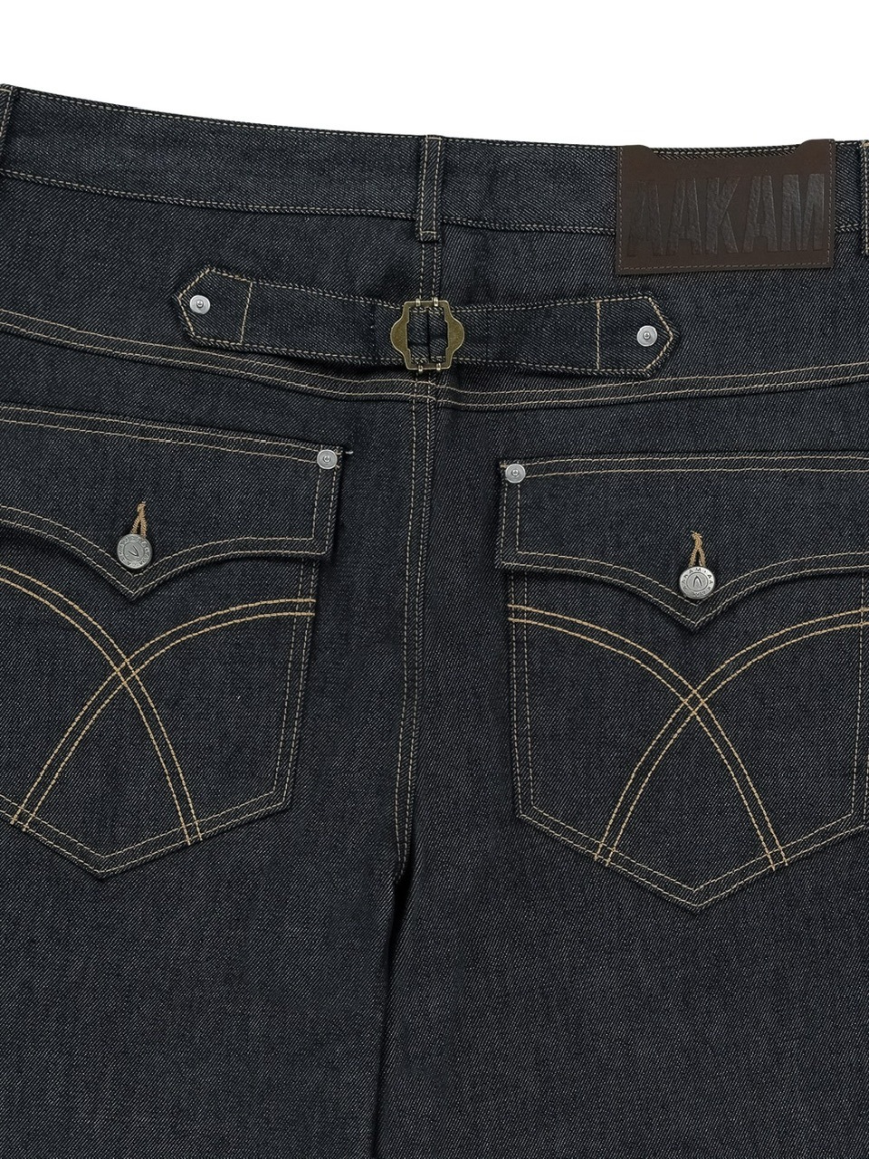 【AAKAM】Cinch Back Denim Pants