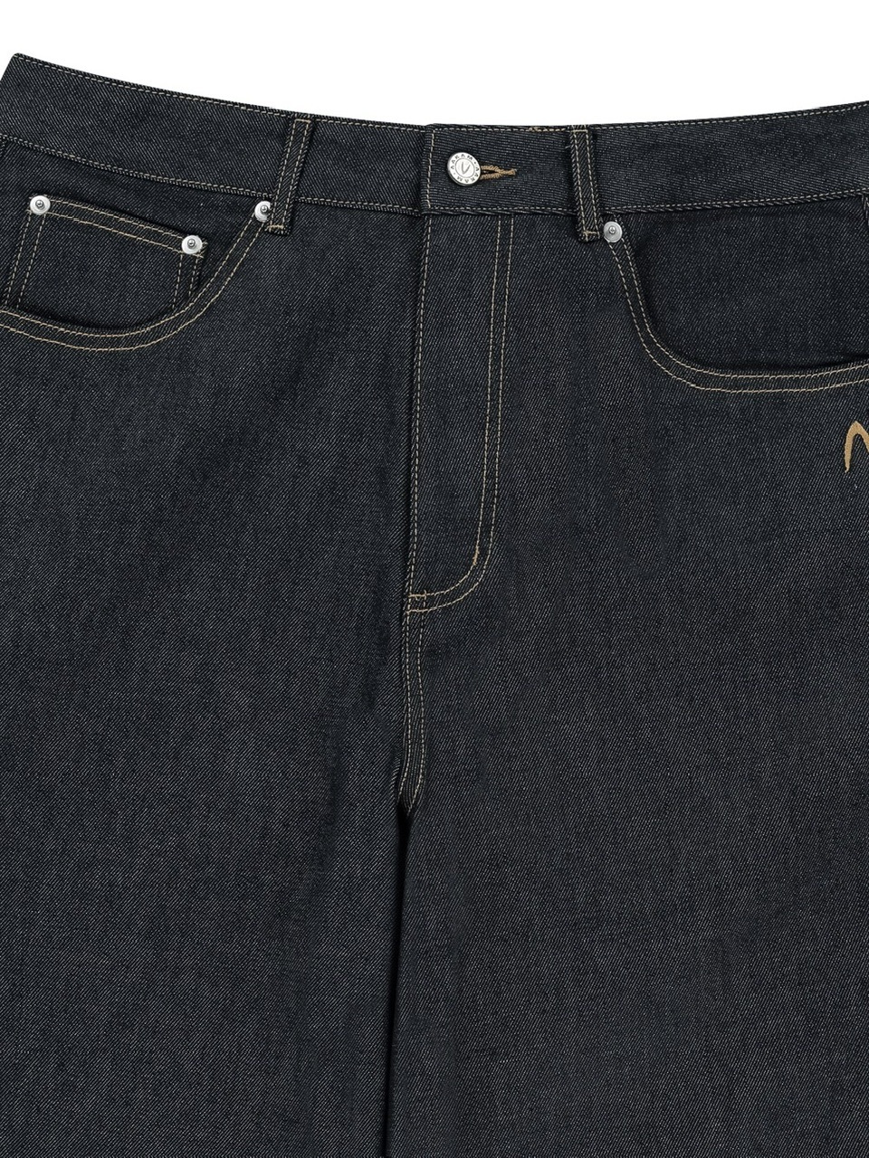 【AAKAM】Cinch Back Denim Pants