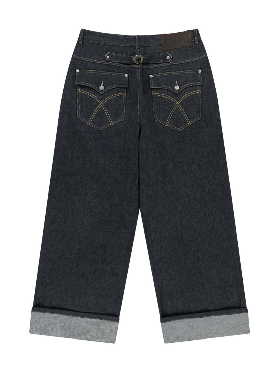【AAKAM】Cinch Back Denim Pants