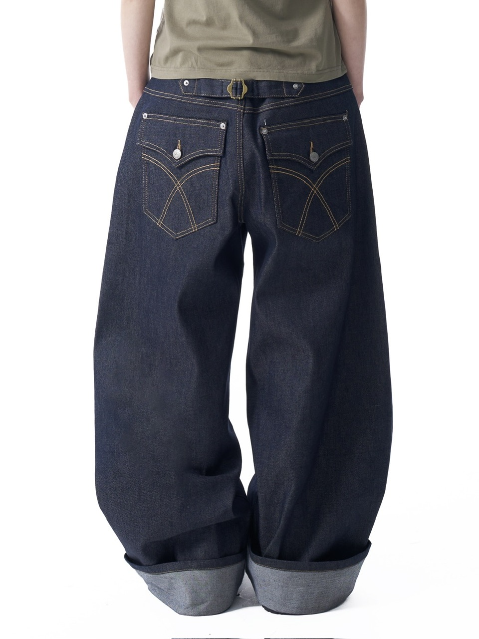 AAKAM】Cinch Back Denim Pants | OUR BRAND,AAKAM | PRESSING