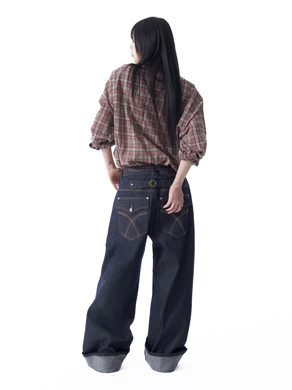 AAKAM】Cinch Back Denim Pants | OUR BRAND,AAKAM | PRESSING WEB SHOP