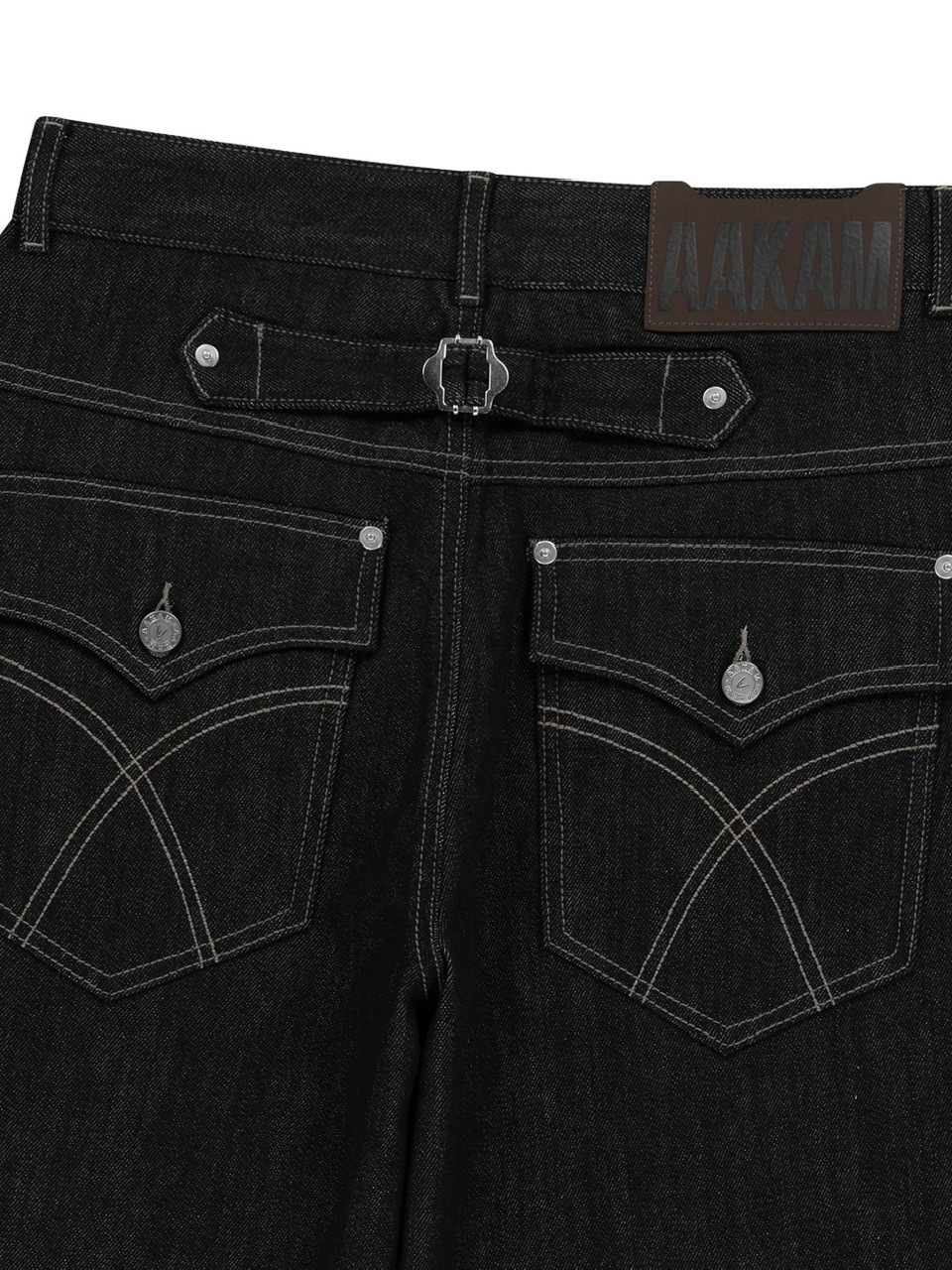【AAKAM】Cinch Back Denim Pants