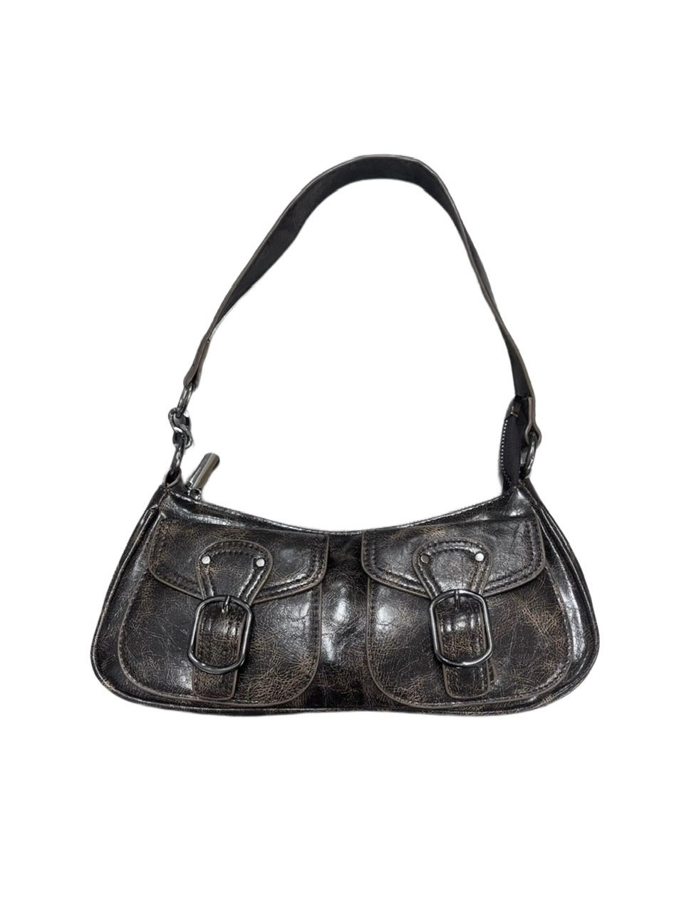 受注制【Never mind the XU】pocket leather belt bag (2color)