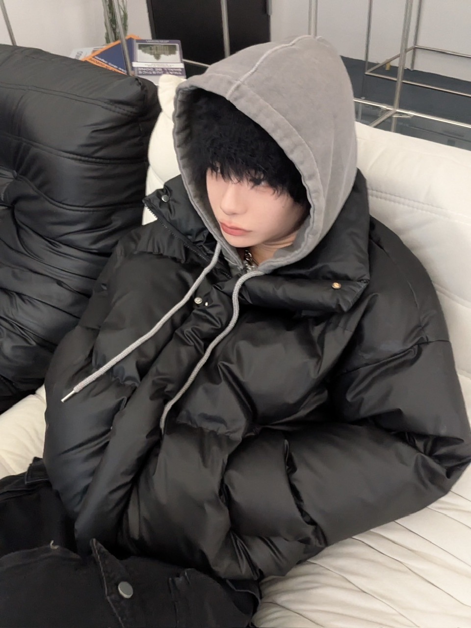 【LUV CODE】high neck padding jacket (2color)