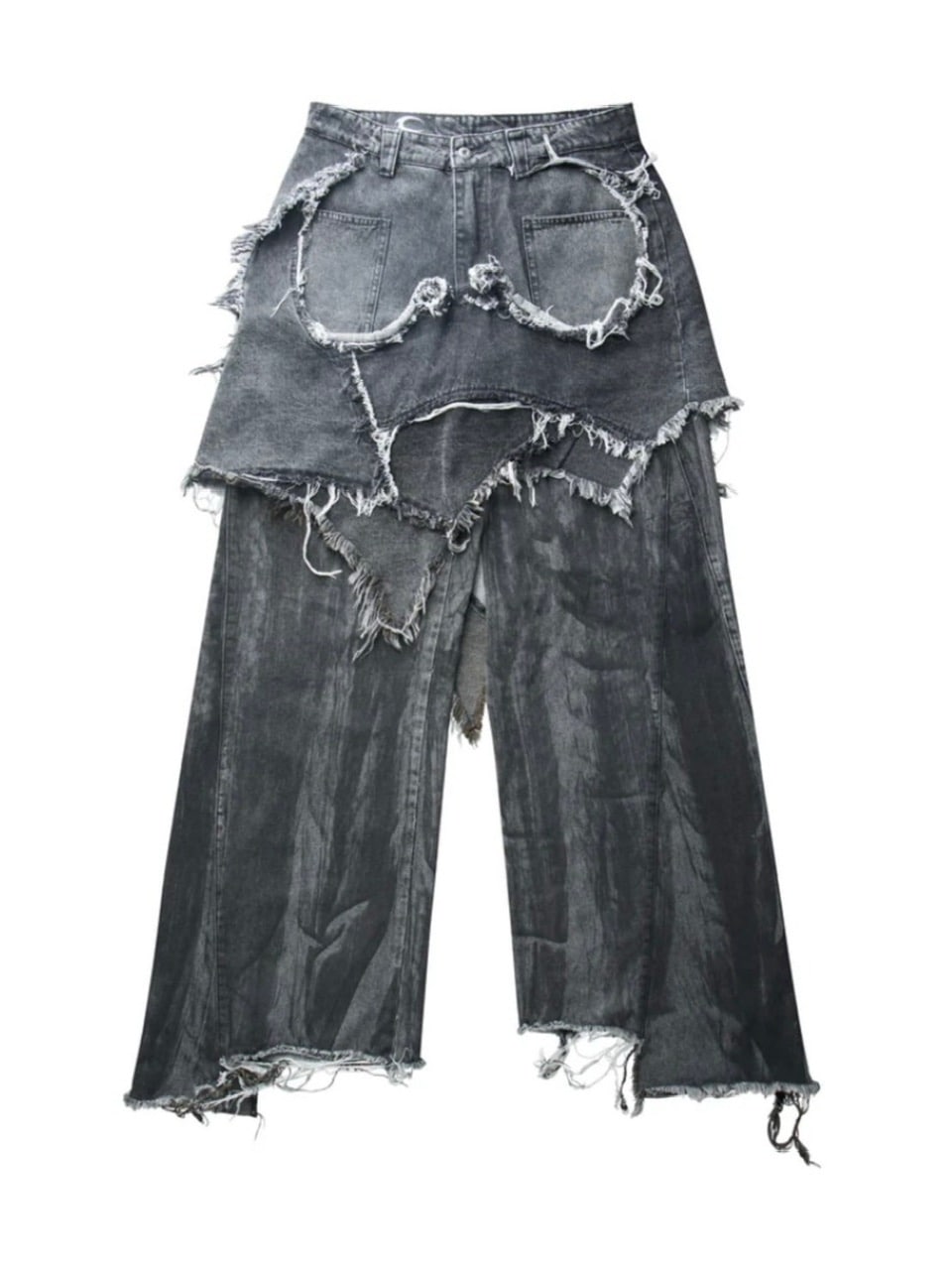 Cozy world Wide】OSAMA GREY DIRTY SKIRT PANTS | OUR BRAND,Cozy