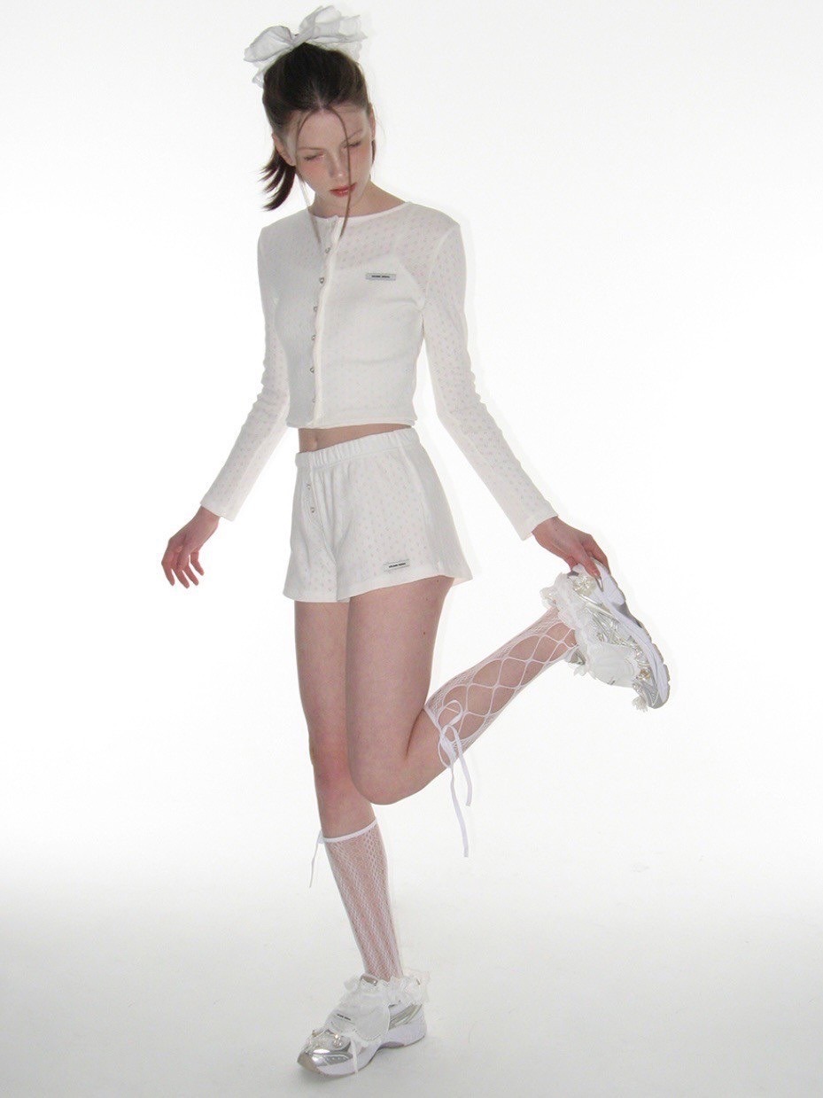 CRANK】HEART BUTTON EYELET SHORTS | OUR BRAND,CRANK