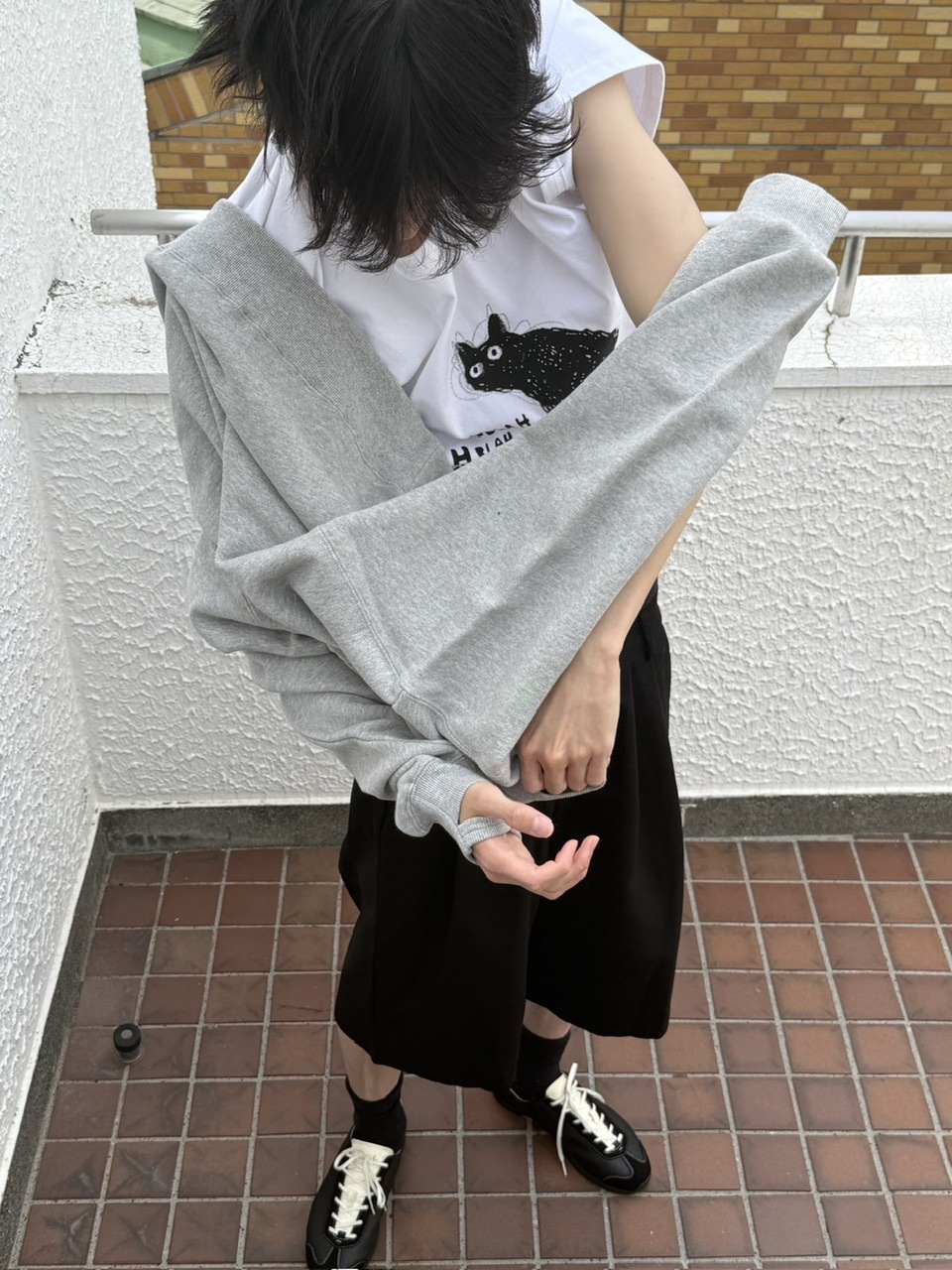 大阪店WEB限定【Chikashitsu +】heavy weight cat t-shirt (2color)
