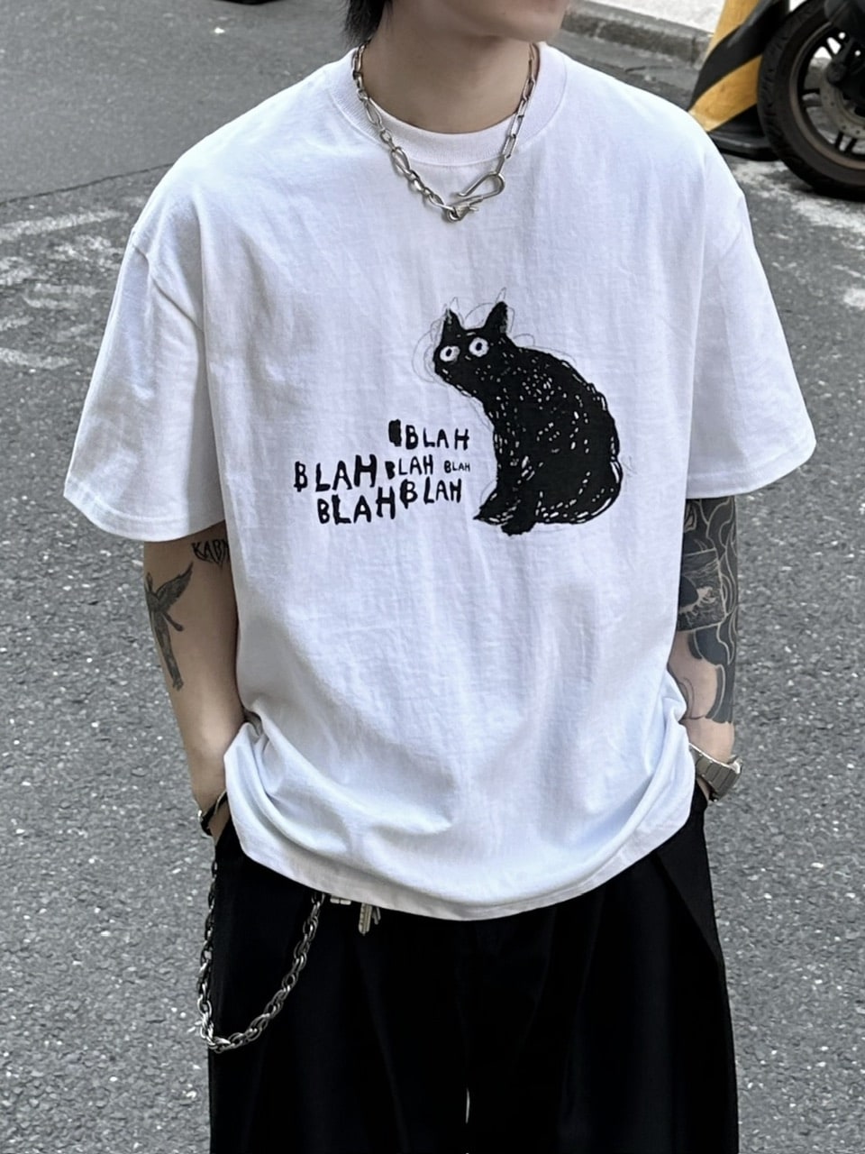 大阪店WEB限定【Chikashitsu +】heavy weight cat t-shirt (2color)