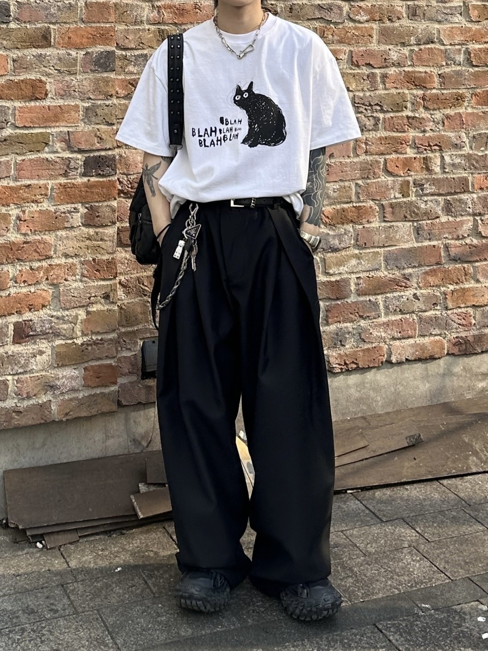 大阪店WEB限定【Chikashitsu +】heavy weight cat t-shirt (2color)