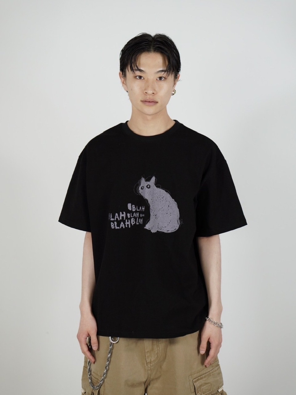 大阪店WEB限定【Chikashitsu +】heavy weight cat t-shirt (2color)