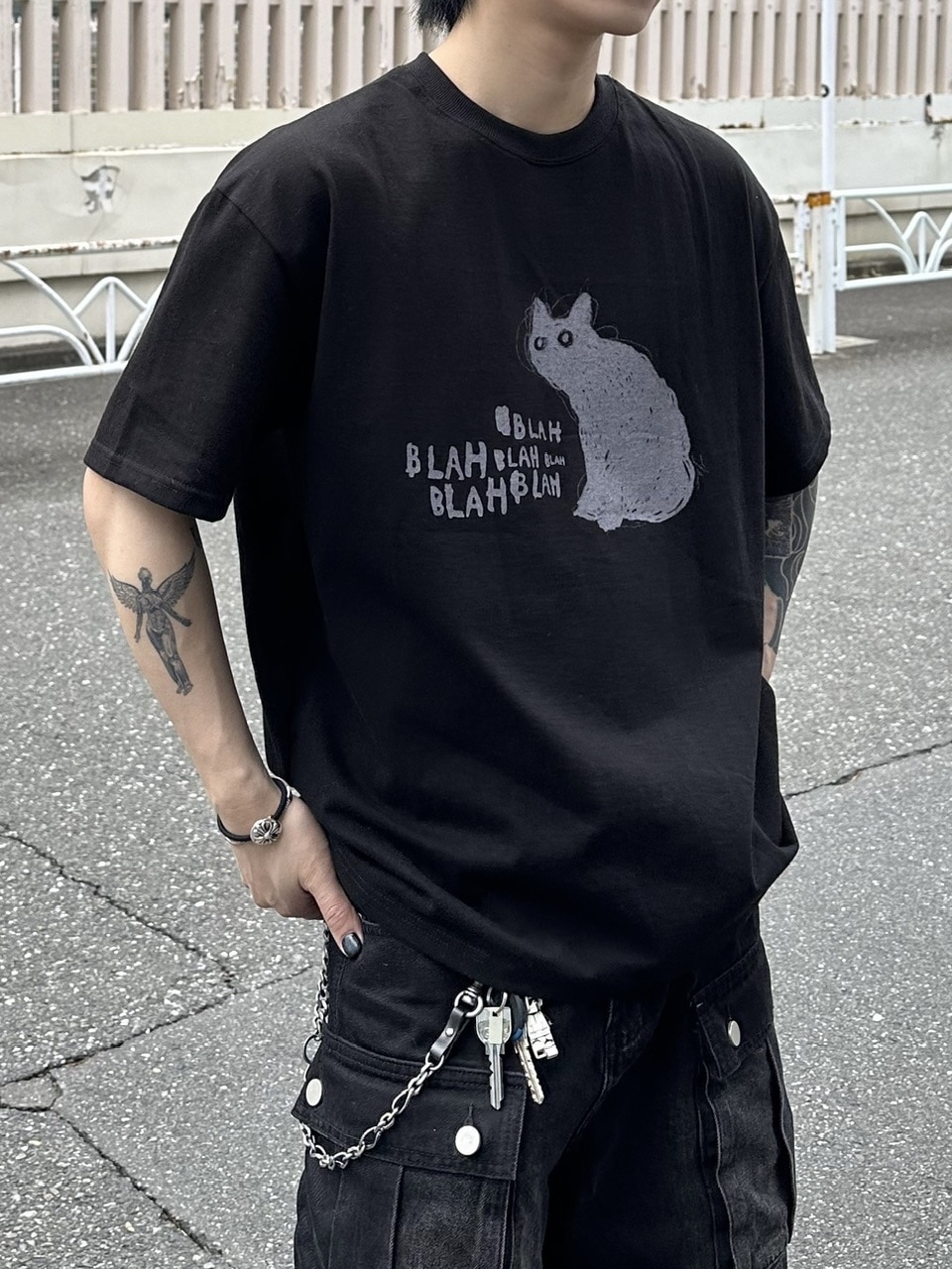 大阪店WEB限定【Chikashitsu +】heavy weight cat t-shirt (2color)