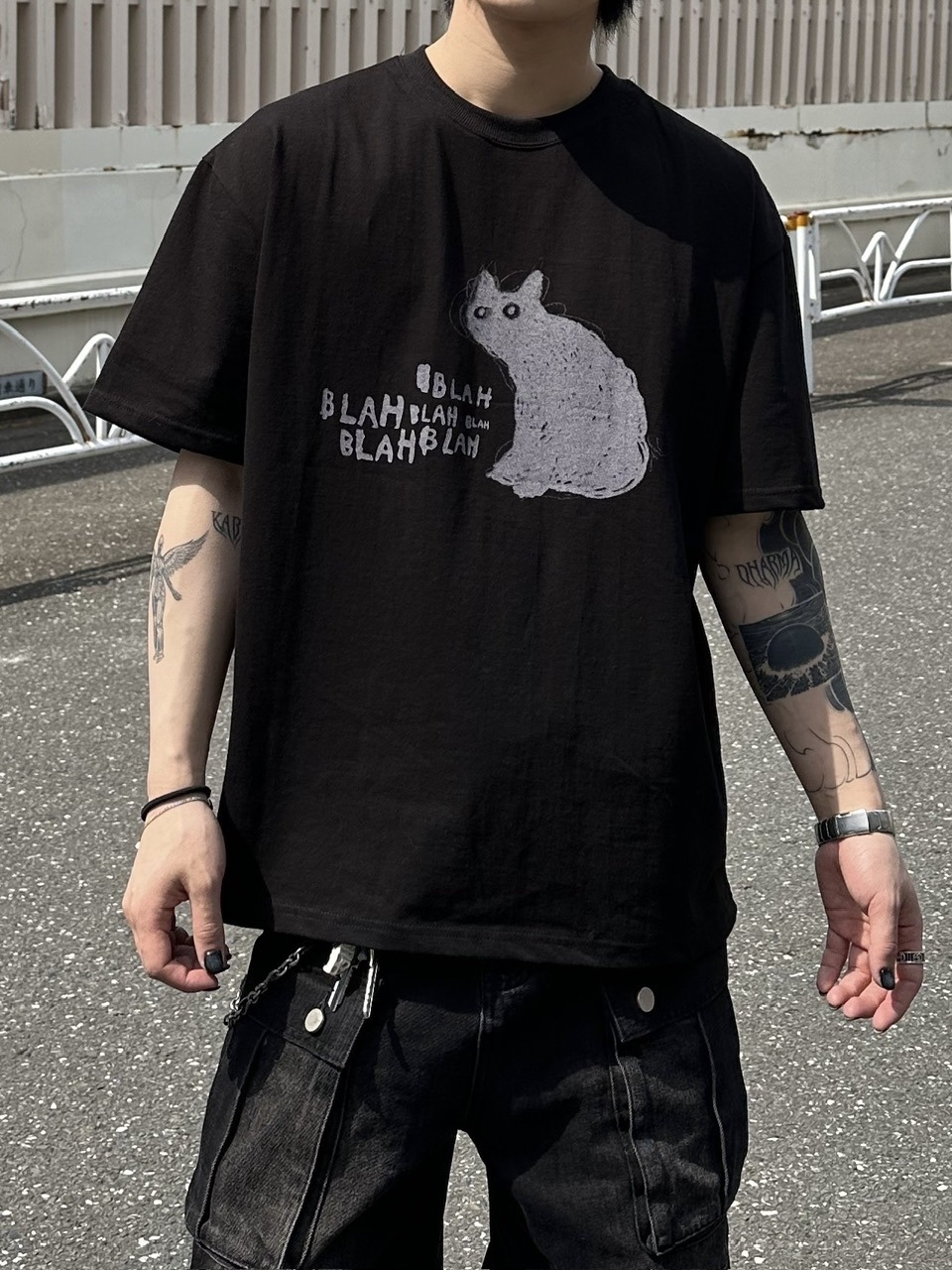 大阪店WEB限定【Chikashitsu +】heavy weight cat t-shirt (2color)