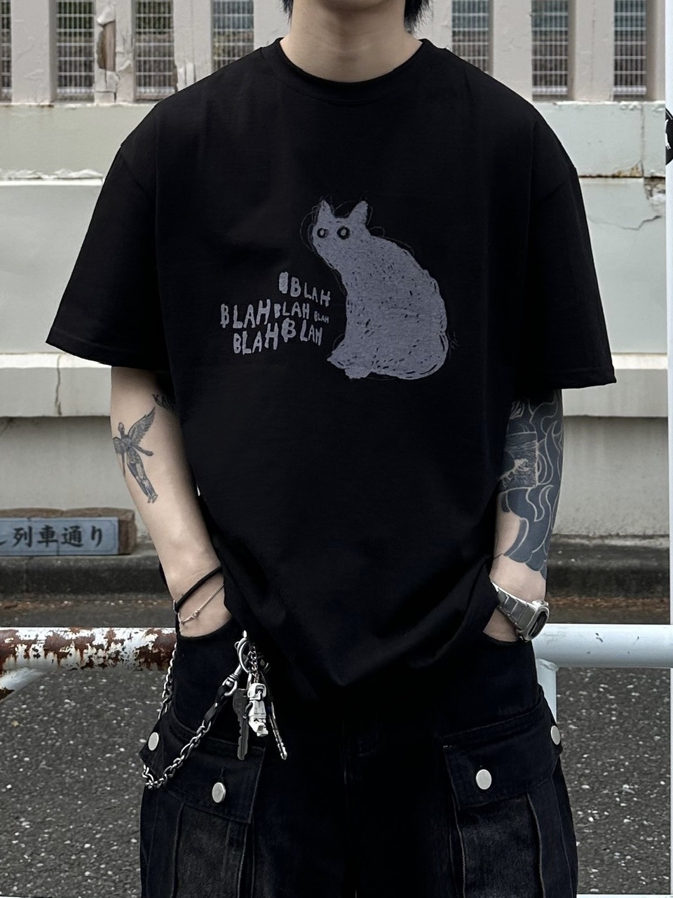 大阪店WEB限定【Chikashitsu +】heavy weight cat t-shirt (2color)