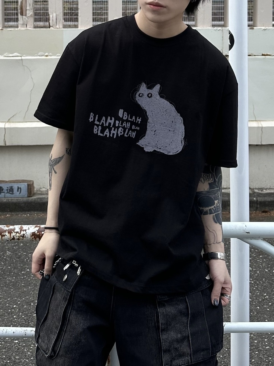 大阪店WEB限定【Chikashitsu +】heavy weight cat t-shirt (2color)