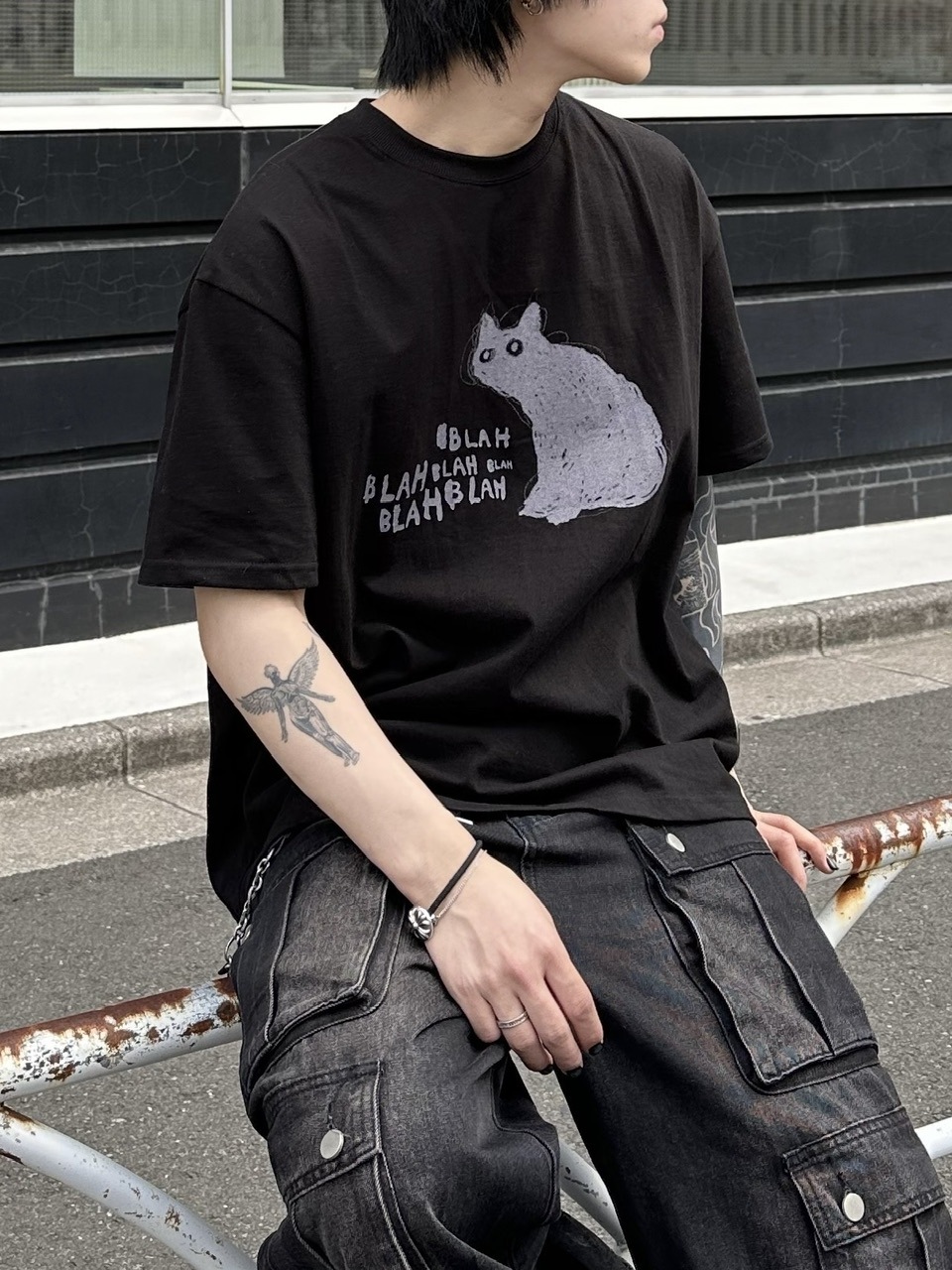 大阪店WEB限定【Chikashitsu +】heavy weight cat t-shirt (2color)