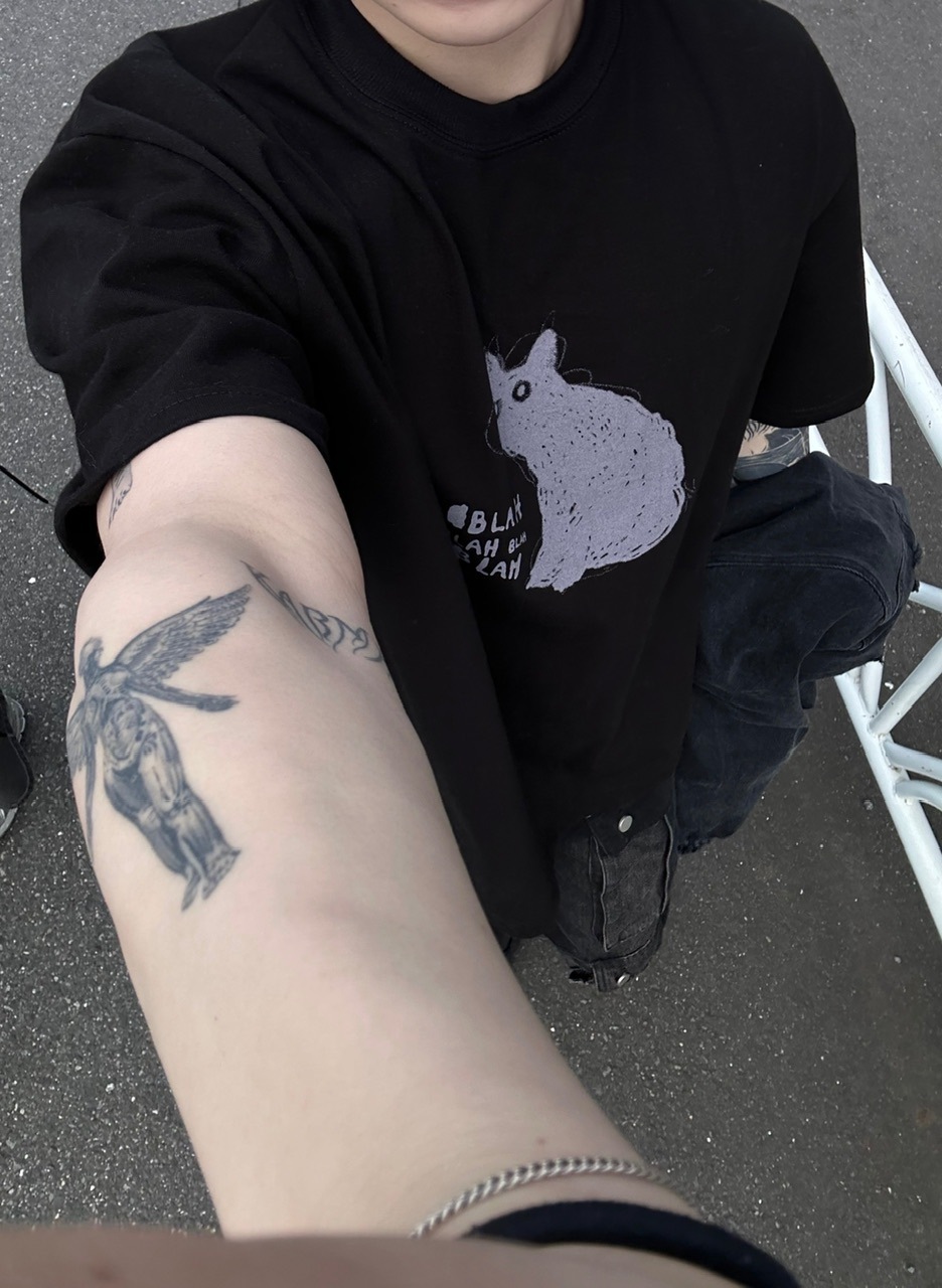 大阪店WEB限定【Chikashitsu +】heavy weight cat t-shirt (2color)