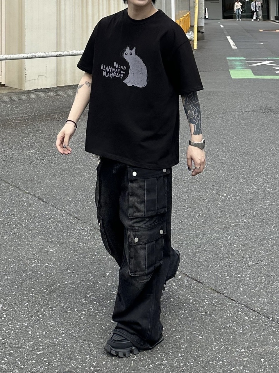 大阪店WEB限定【Chikashitsu +】heavy weight cat t-shirt (2color)