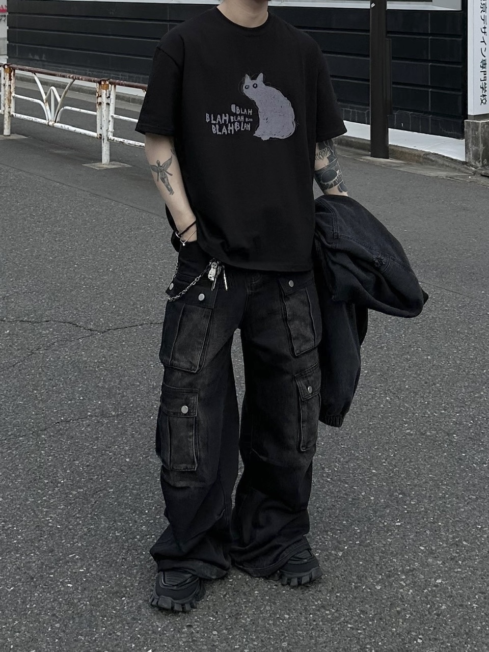 大阪店WEB限定【Chikashitsu +】heavy weight cat t-shirt (2color)