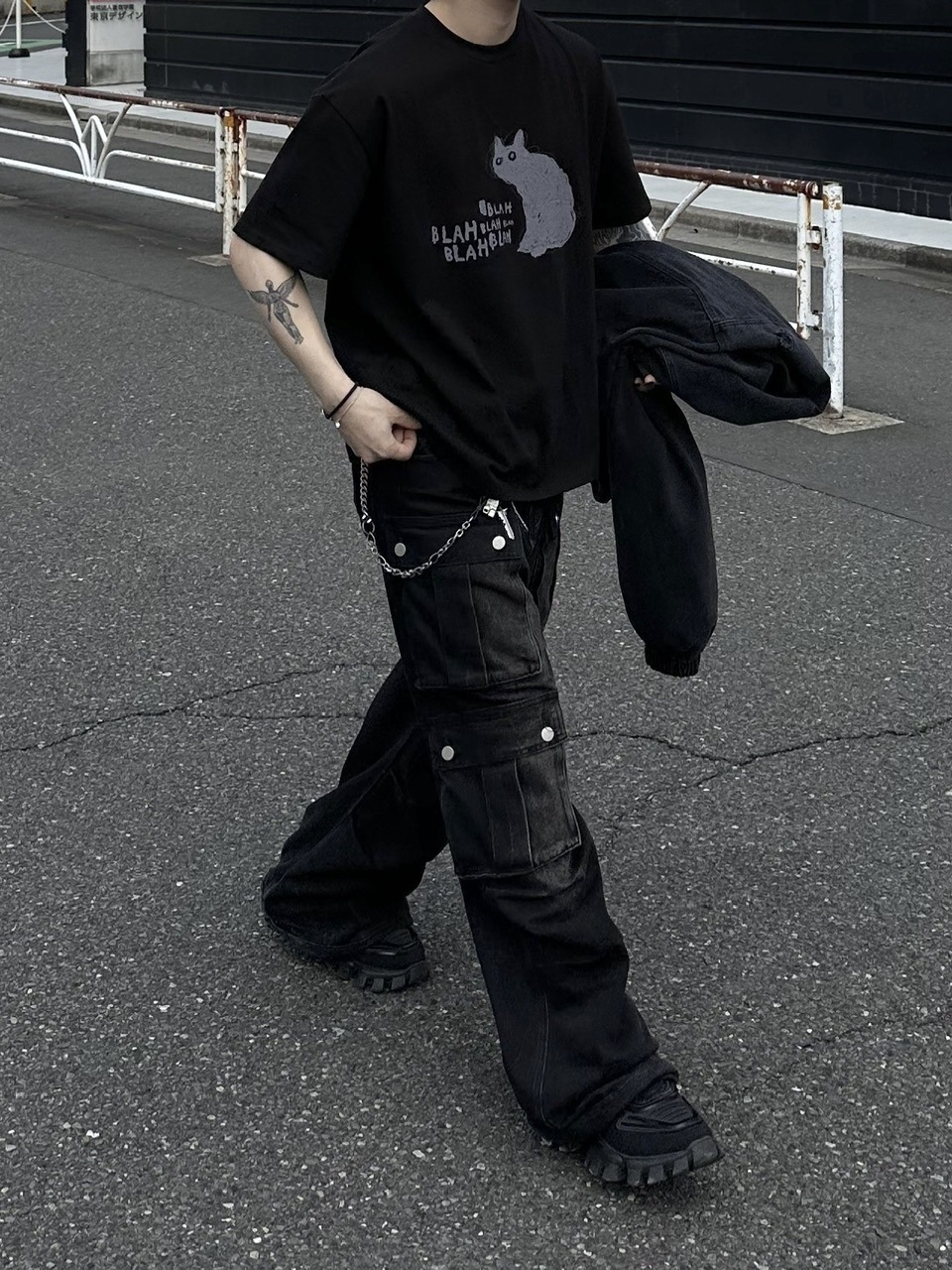 大阪店WEB限定【Chikashitsu +】heavy weight cat t-shirt (2color)