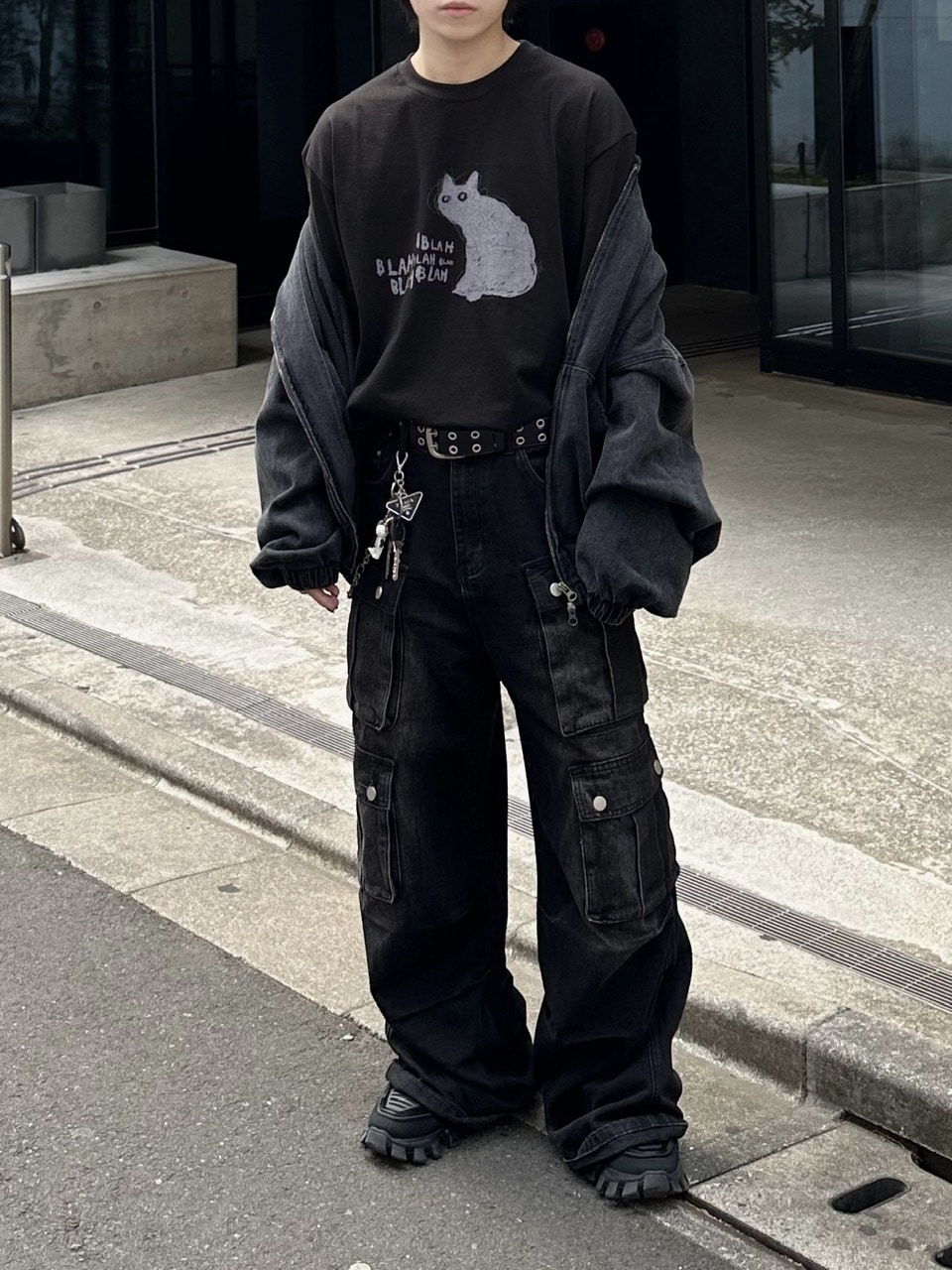 大阪店WEB限定【Chikashitsu +】heavy weight cat t-shirt (2color)