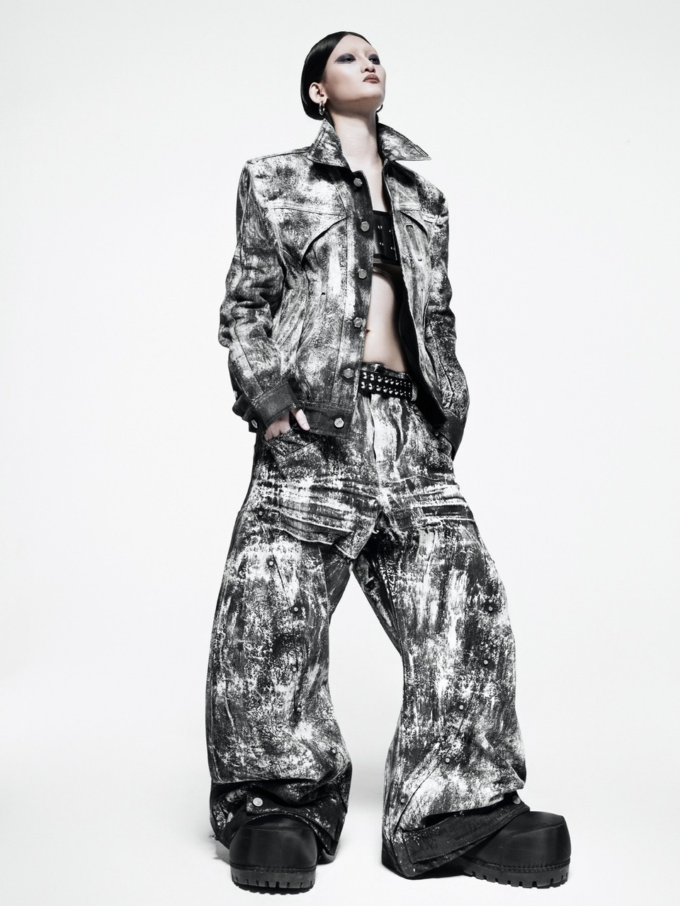 RICH】Smoke Waxed S-Wide Pants | OUR BRAND,RICH | PRESSING WEB SHOP