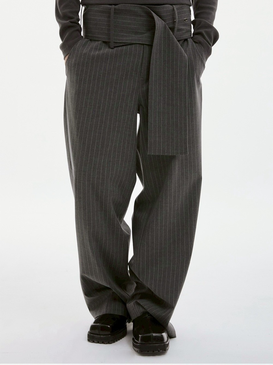 【ESC STUDIO】spacious belt pants/ 【イーエスシーステュディオ】スペイシャスベルトパンツ