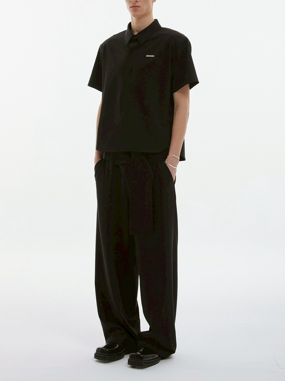 【ESC STUDIO】spacious belt pants/ 【イーエスシーステュディオ】スペイシャスベルトパンツ