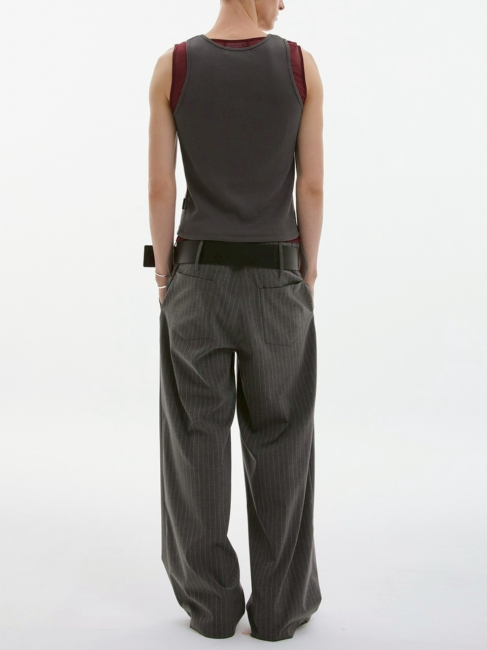 ●ESC STUDIO● spacious belt pants (2色) unisex ESC STUDIO】spacious belt pants/ 【イーエスシーステュディオ