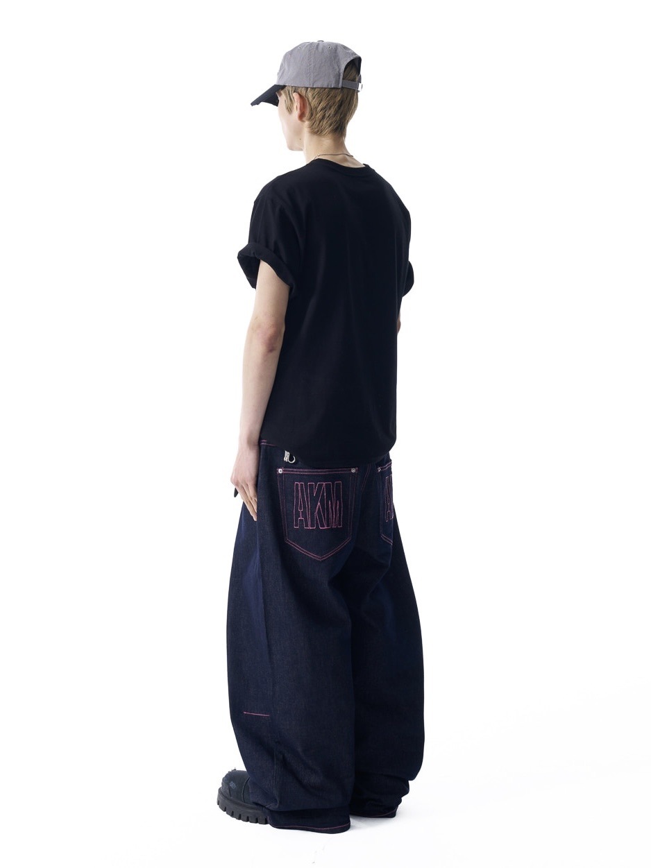 【AAKAM】Stitched Denim Pants