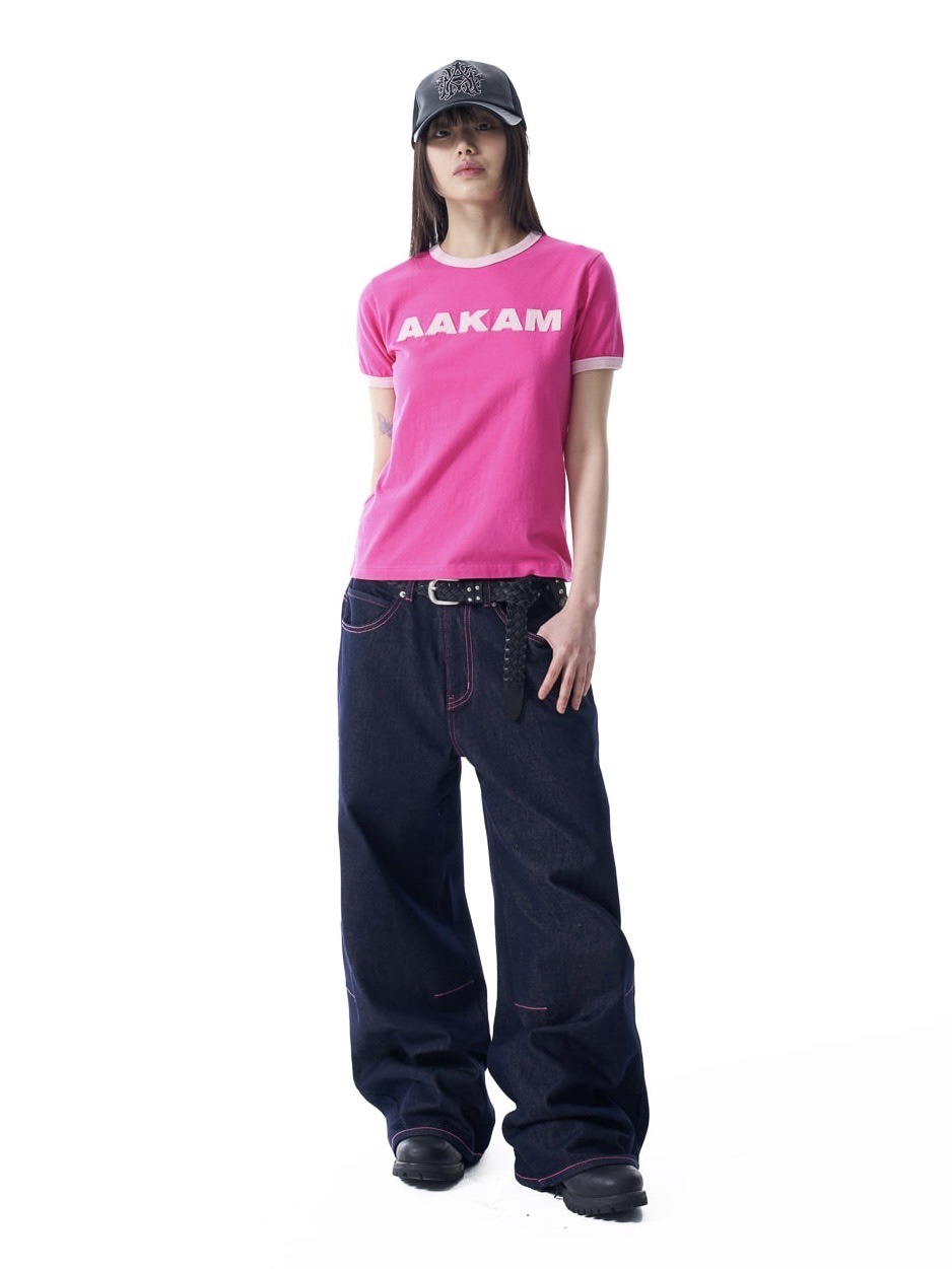 【AAKAM】Stitched Denim Pants