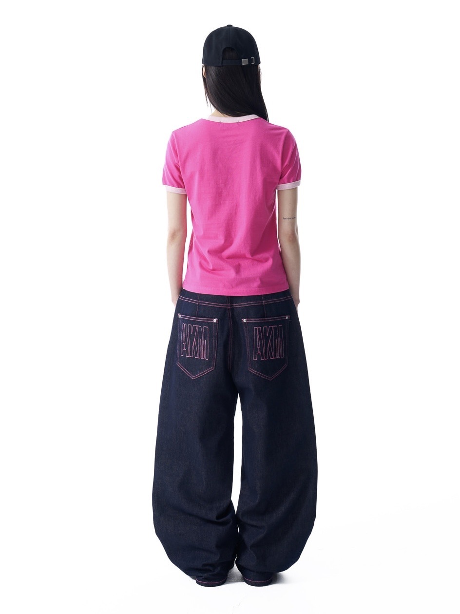 【AAKAM】Stitched Denim Pants