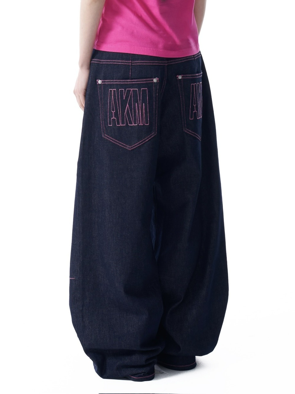 【AAKAM】Stitched Denim Pants