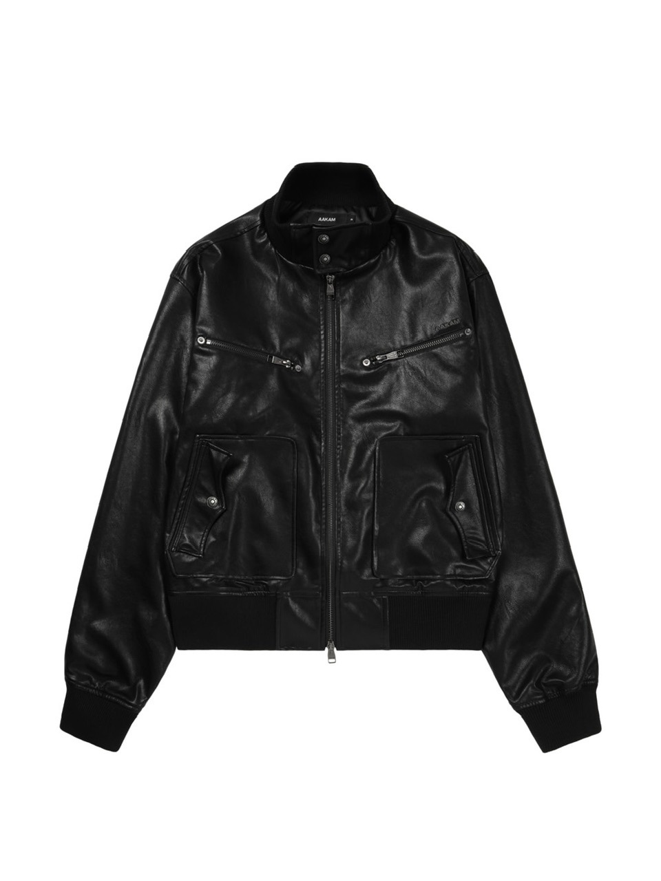 12/21再入荷【AAKAM】High-Neck Leather Jacket | OUR BRAND,AAKAM