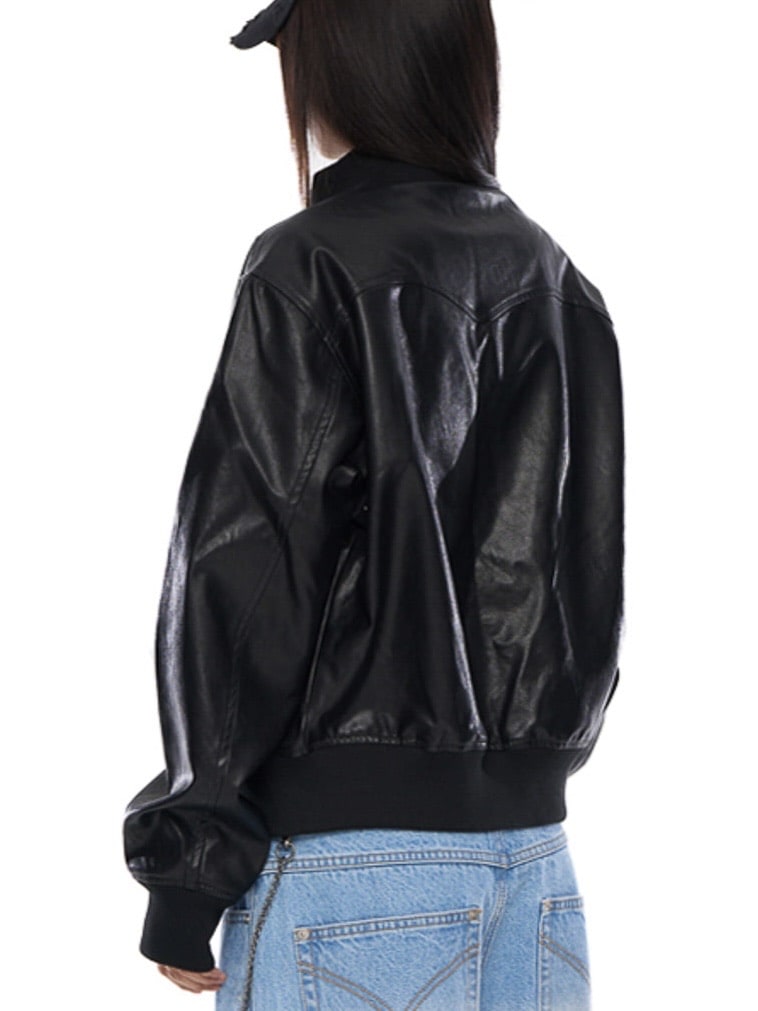 AAKAM】High-Neck Leather Jacket | OUR BRAND,AAKAM | PRESSING WEB SHOP