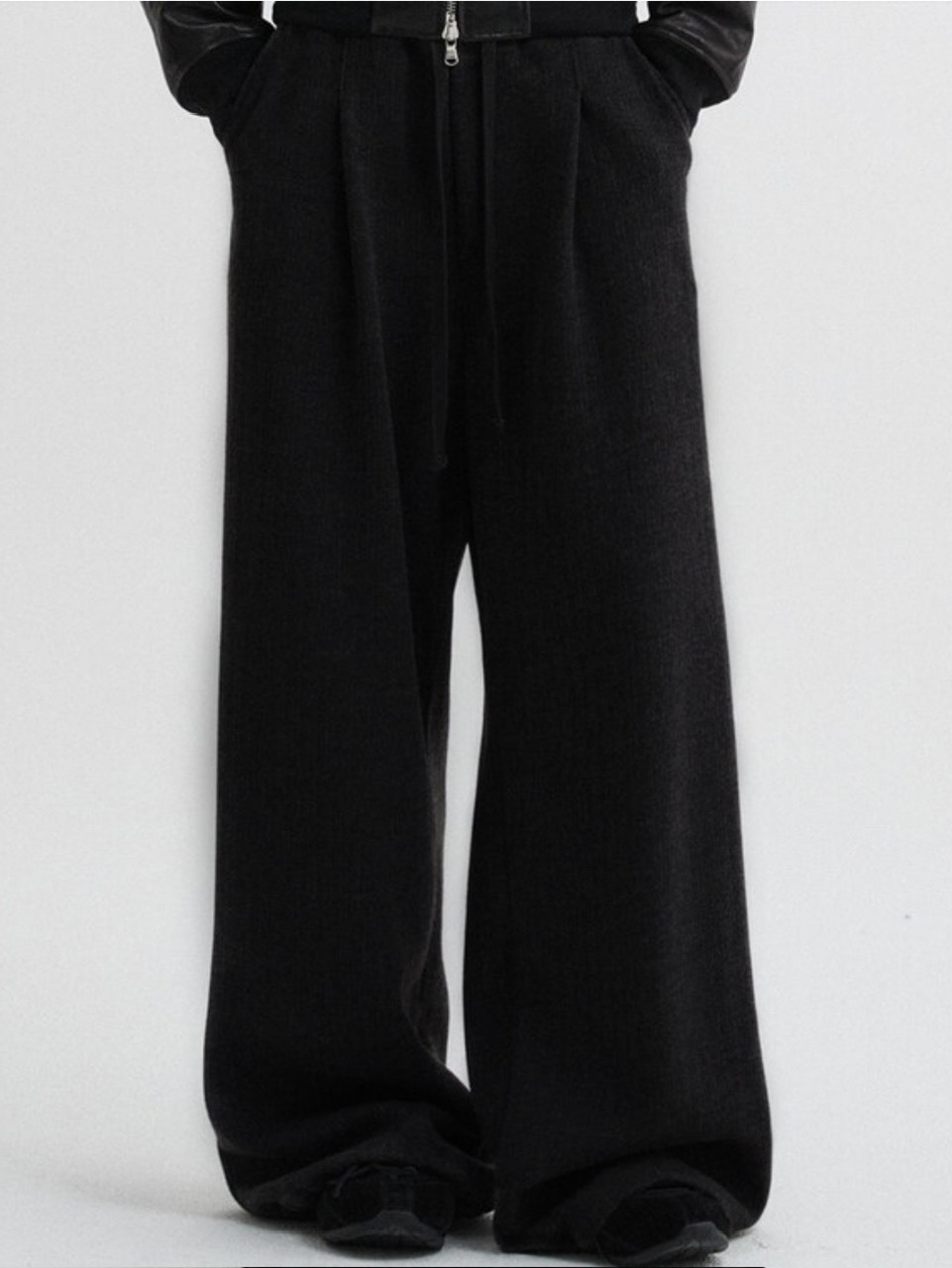 【DNSR】Knitted Banding Wide Pants