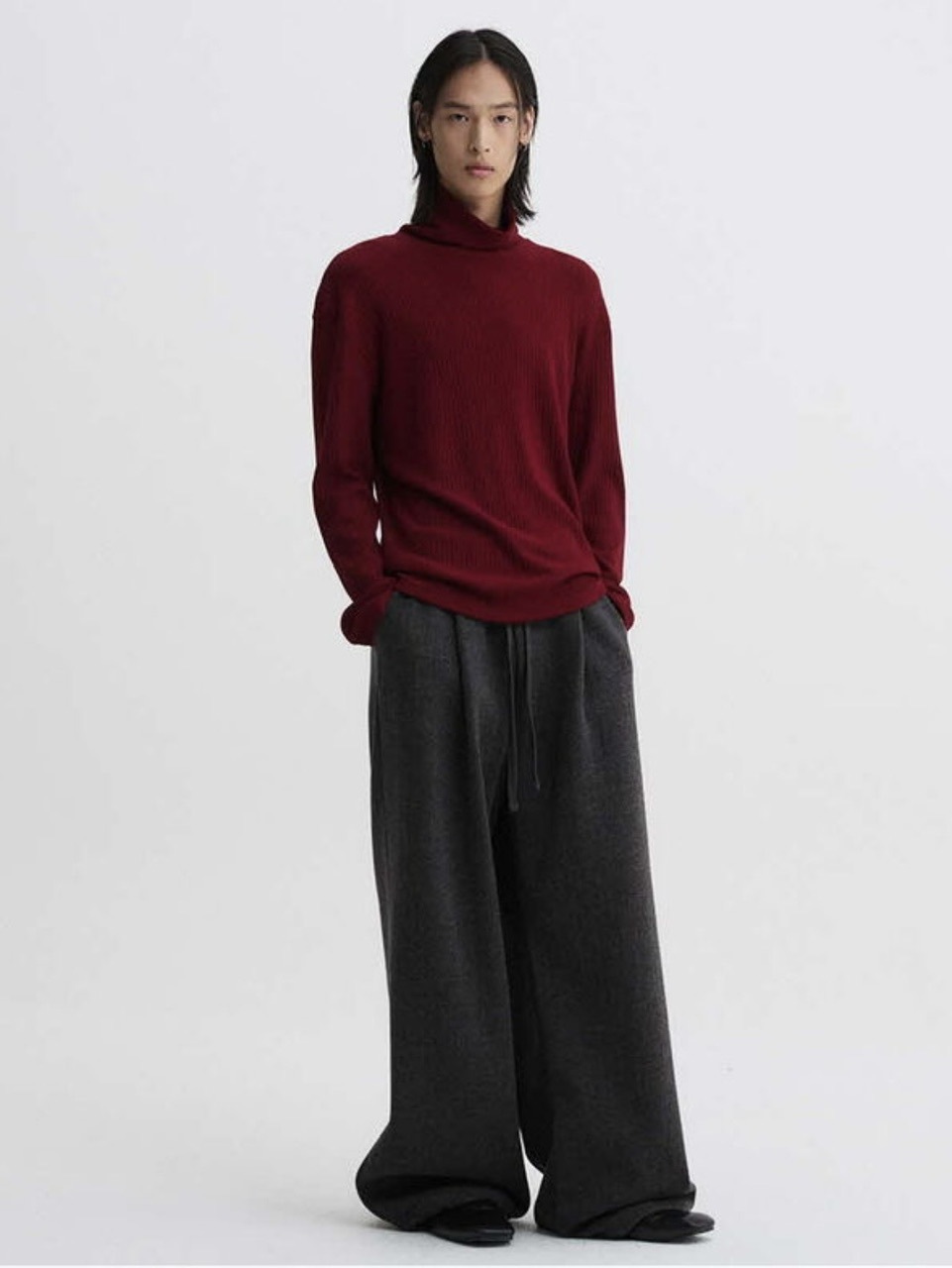 【DNSR】Knitted Banding Wide Pants