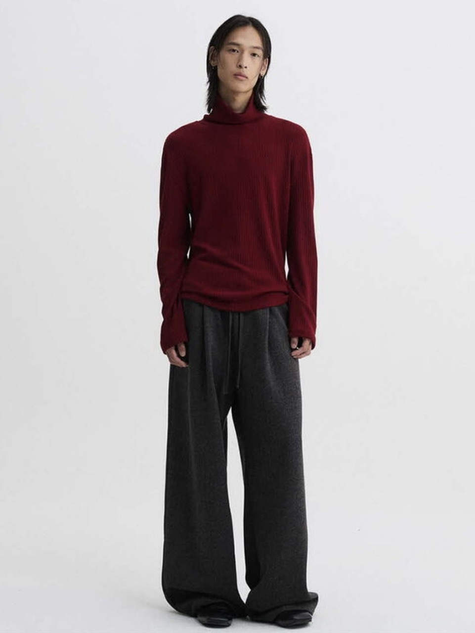 【DNSR】Knitted Banding Wide Pants