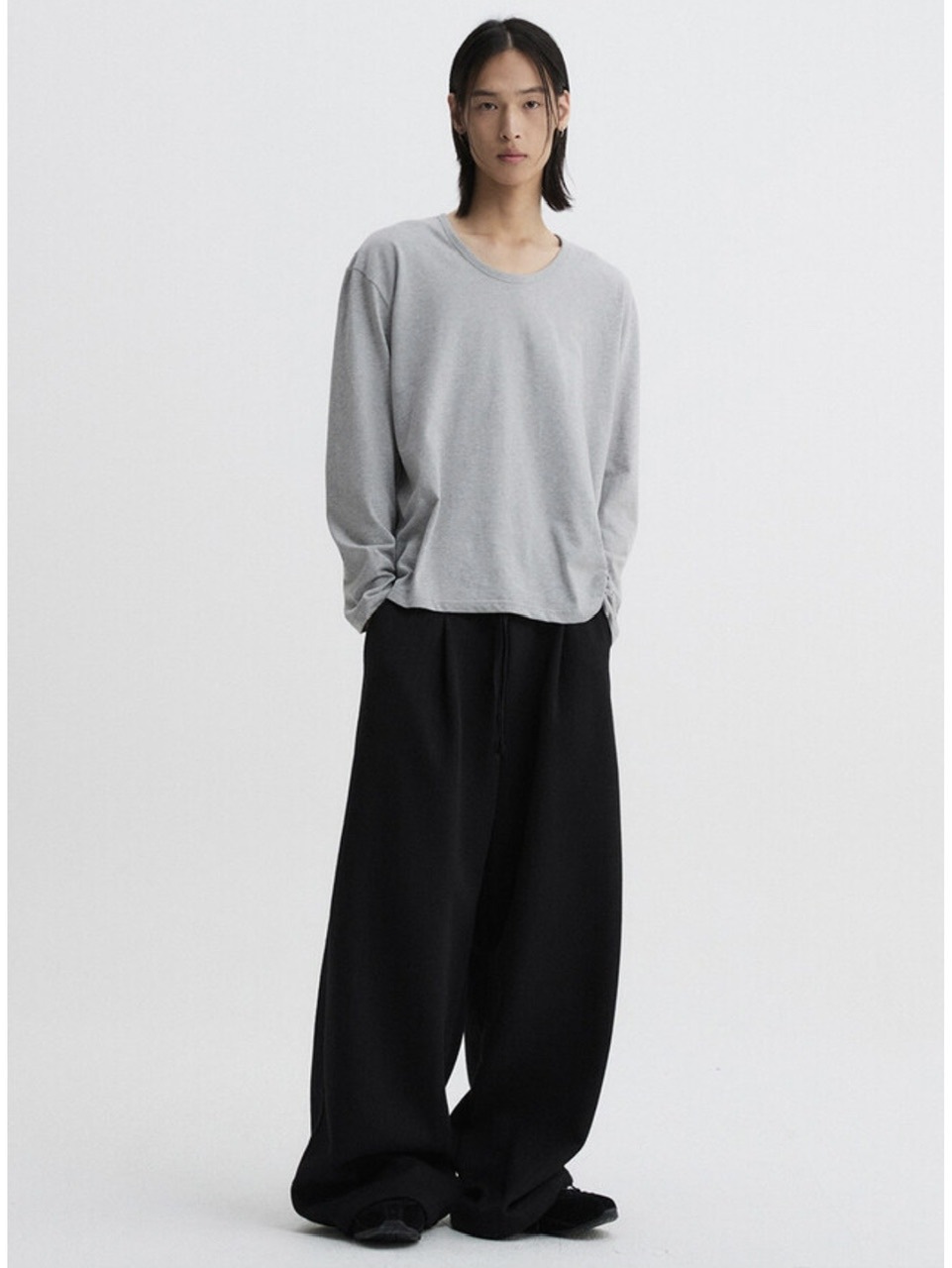 【DNSR】Knitted Banding Wide Pants