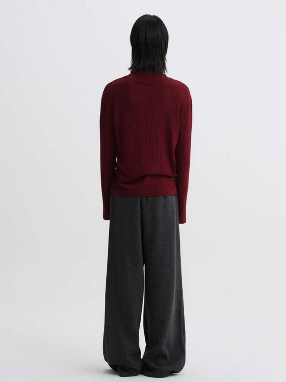 【DNSR】Knitted Banding Wide Pants