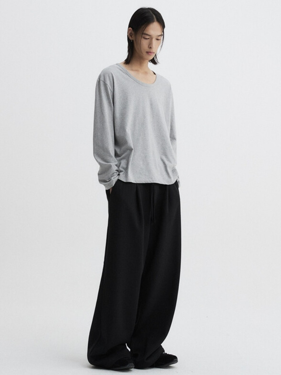 【DNSR】Knitted Banding Wide Pants