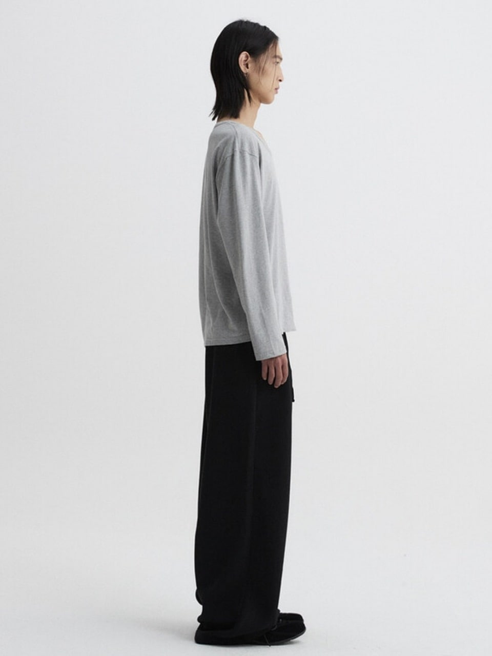 【DNSR】Knitted Banding Wide Pants