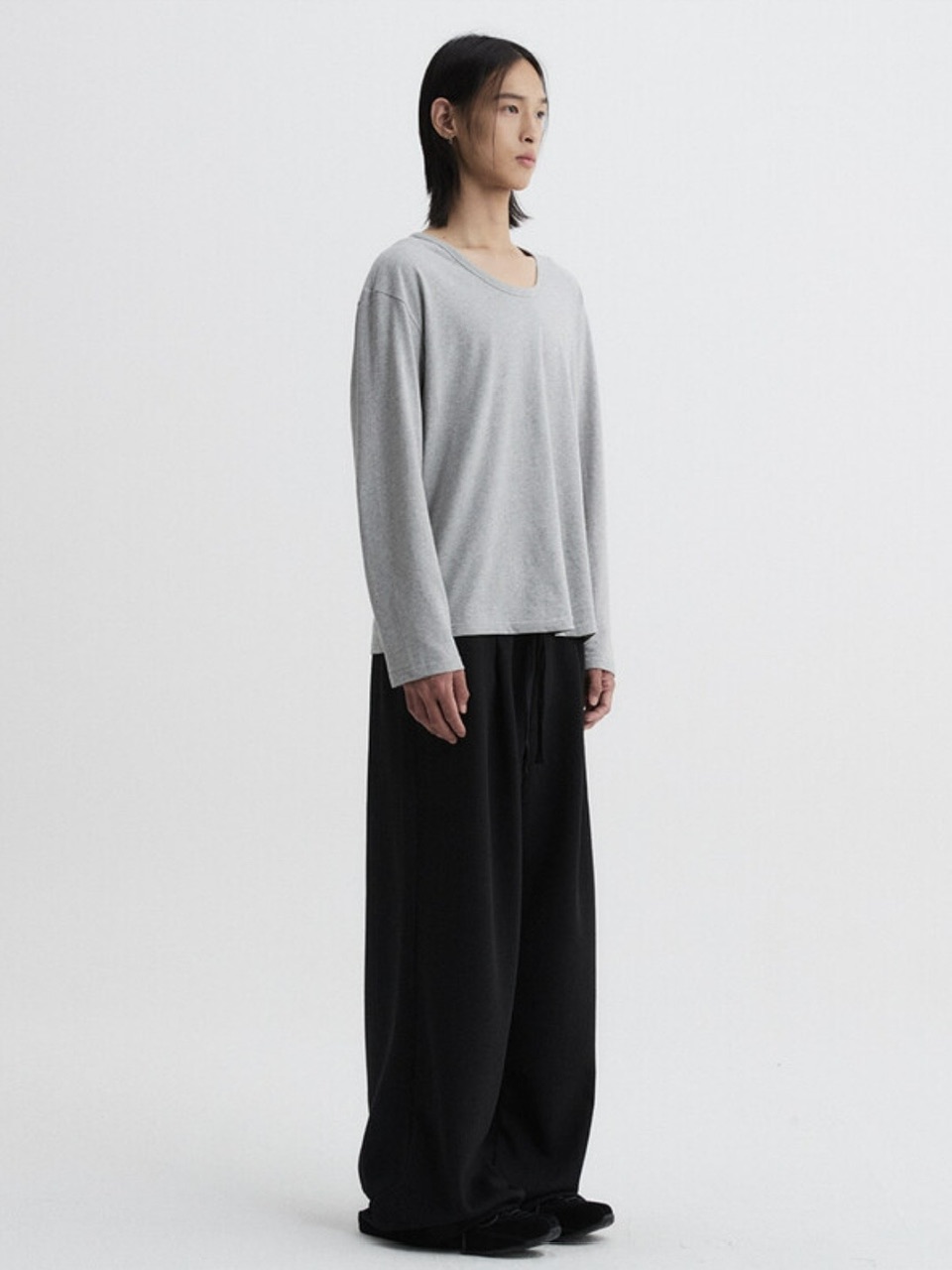 【DNSR】Knitted Banding Wide Pants