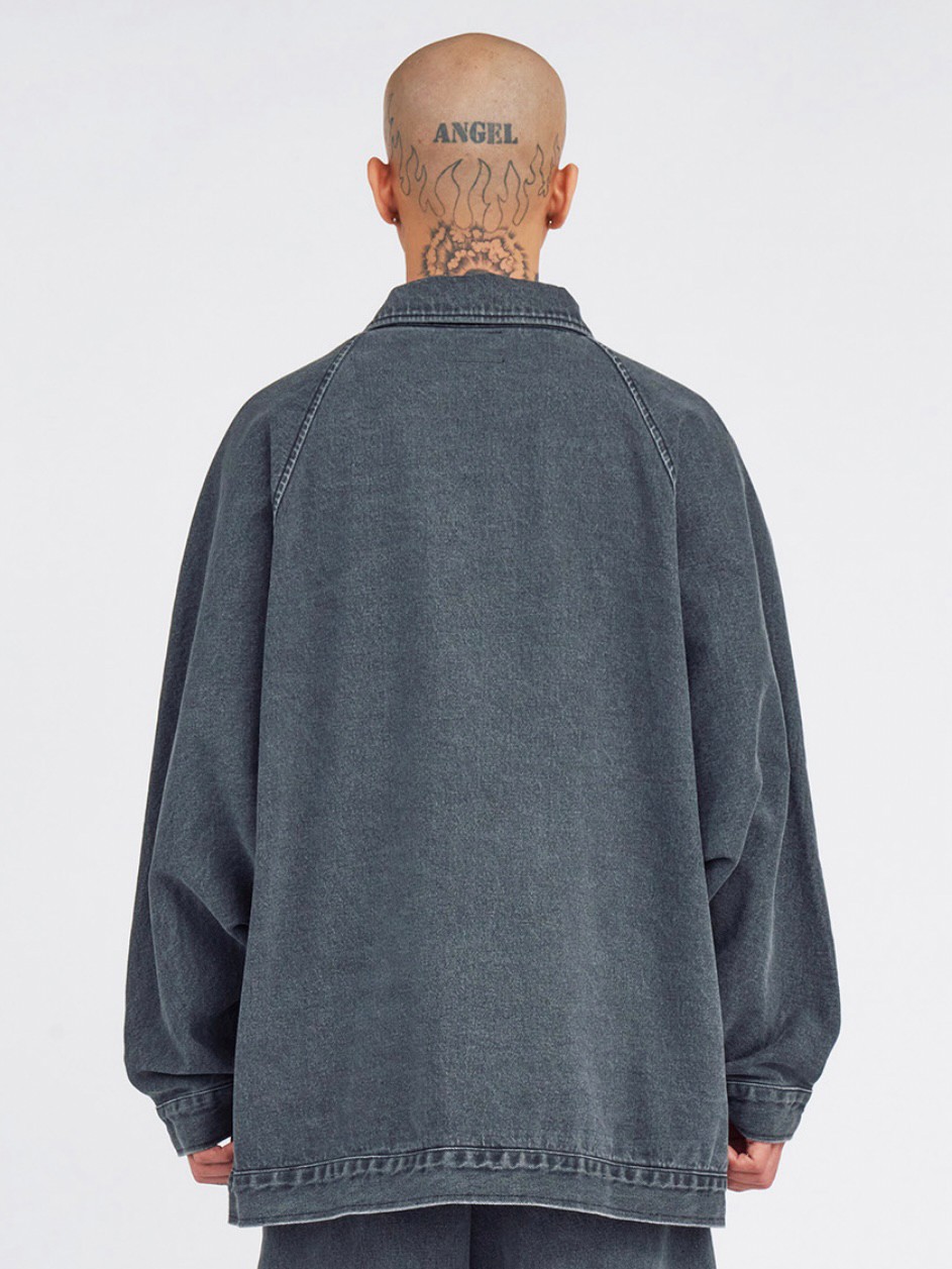 AJOBYAJO】Batwing Oversized Denim Jacket | OUR BRAND
