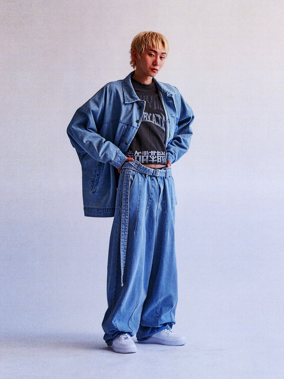 AJOBYAJO】Batwing Oversized Denim Jacket | OUR BRAND