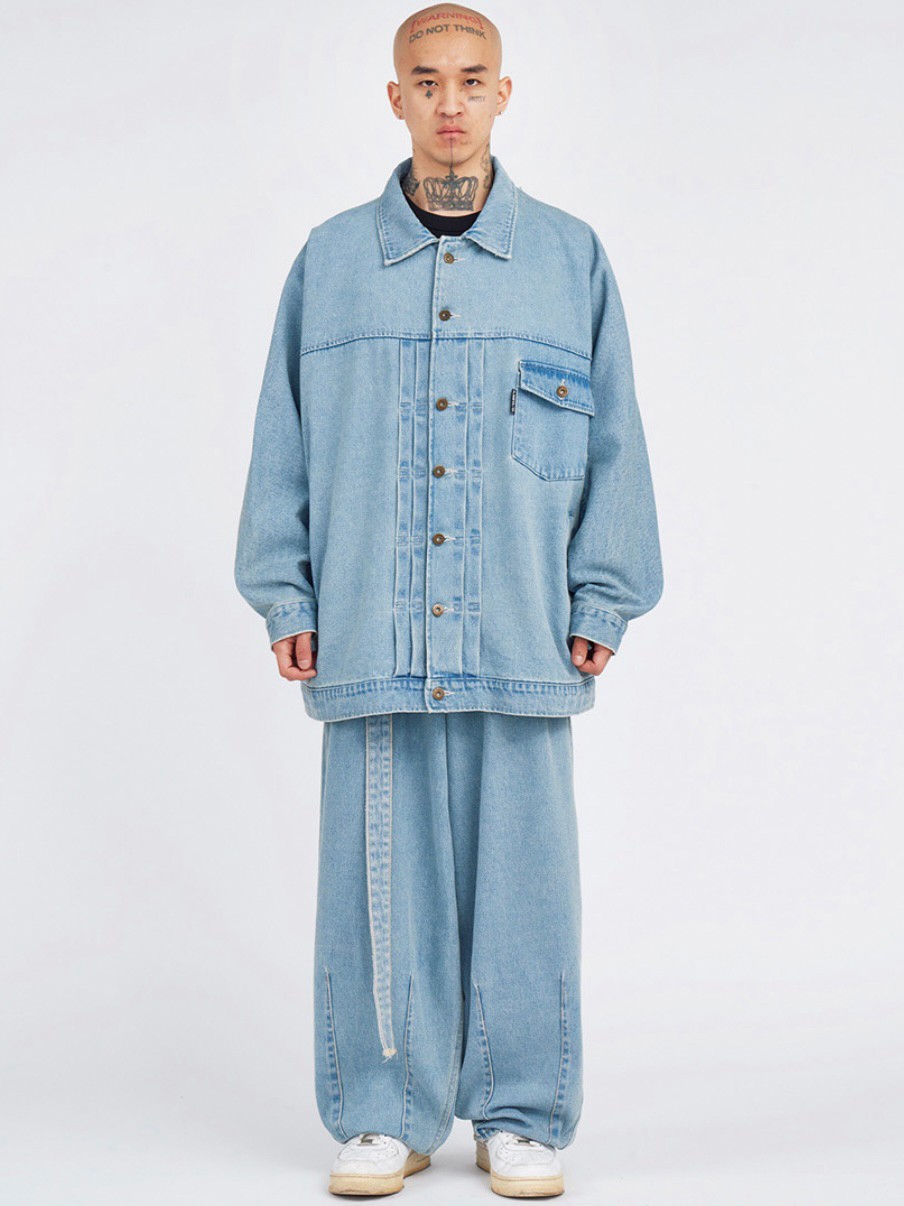 【AJOBYAJO】Batwing Oversized Denim Jacket