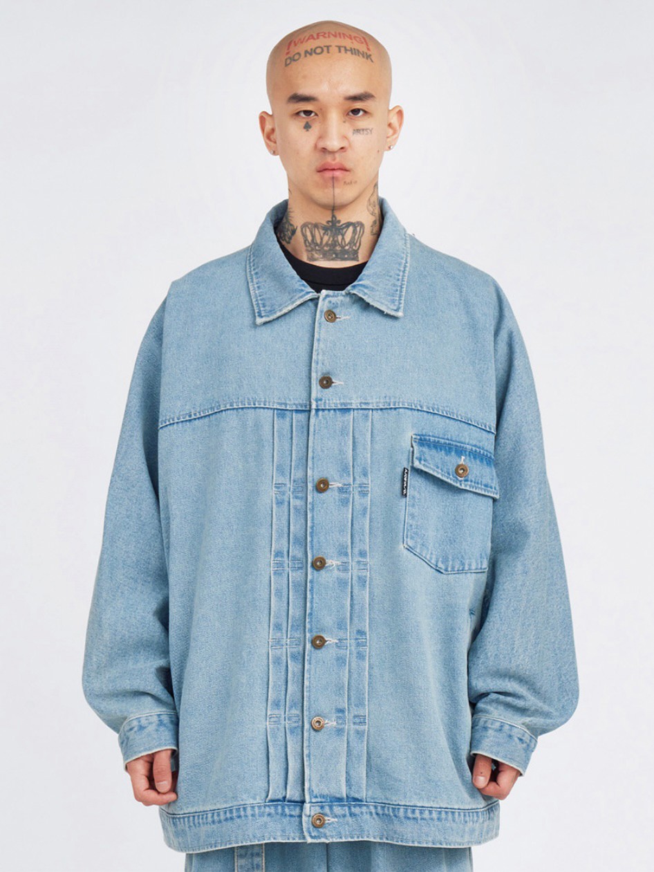 【AJOBYAJO】Batwing Oversized Denim Jacket